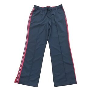 SB Active Women's Gray Track Pants with Red Side Stripe Drawstring Waist Size L